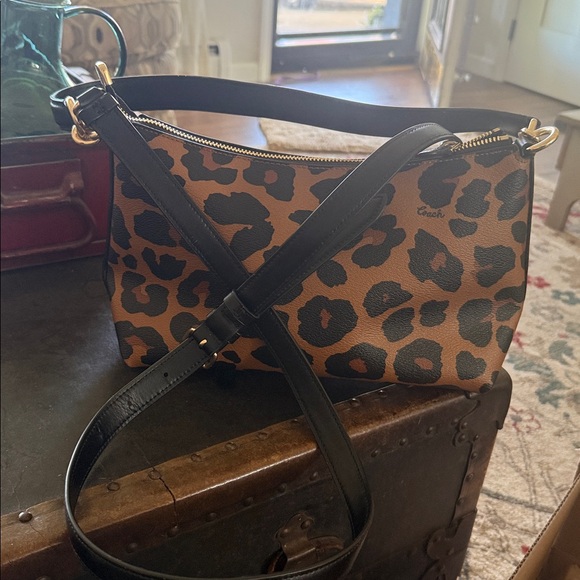 Coach Tan and Black Animal Print Bag - Picture 3 of 5